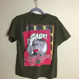 A Christmas Story Unisex  Graphic Tee Sz. Med. Green EUC Holiday Christmas